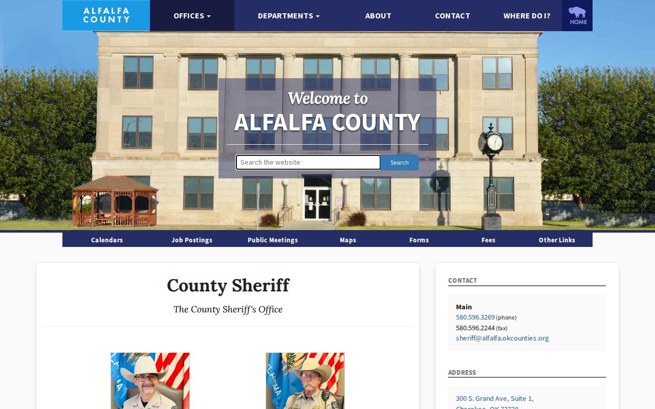 Alfalfa County Sheriff release record access page