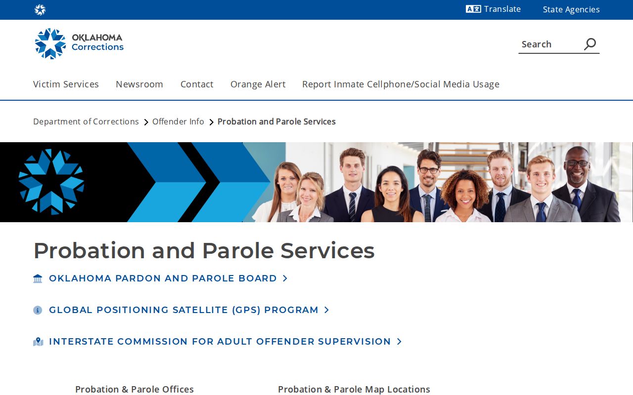 ODOC office directory for Alfalfa County parole and probation supervision